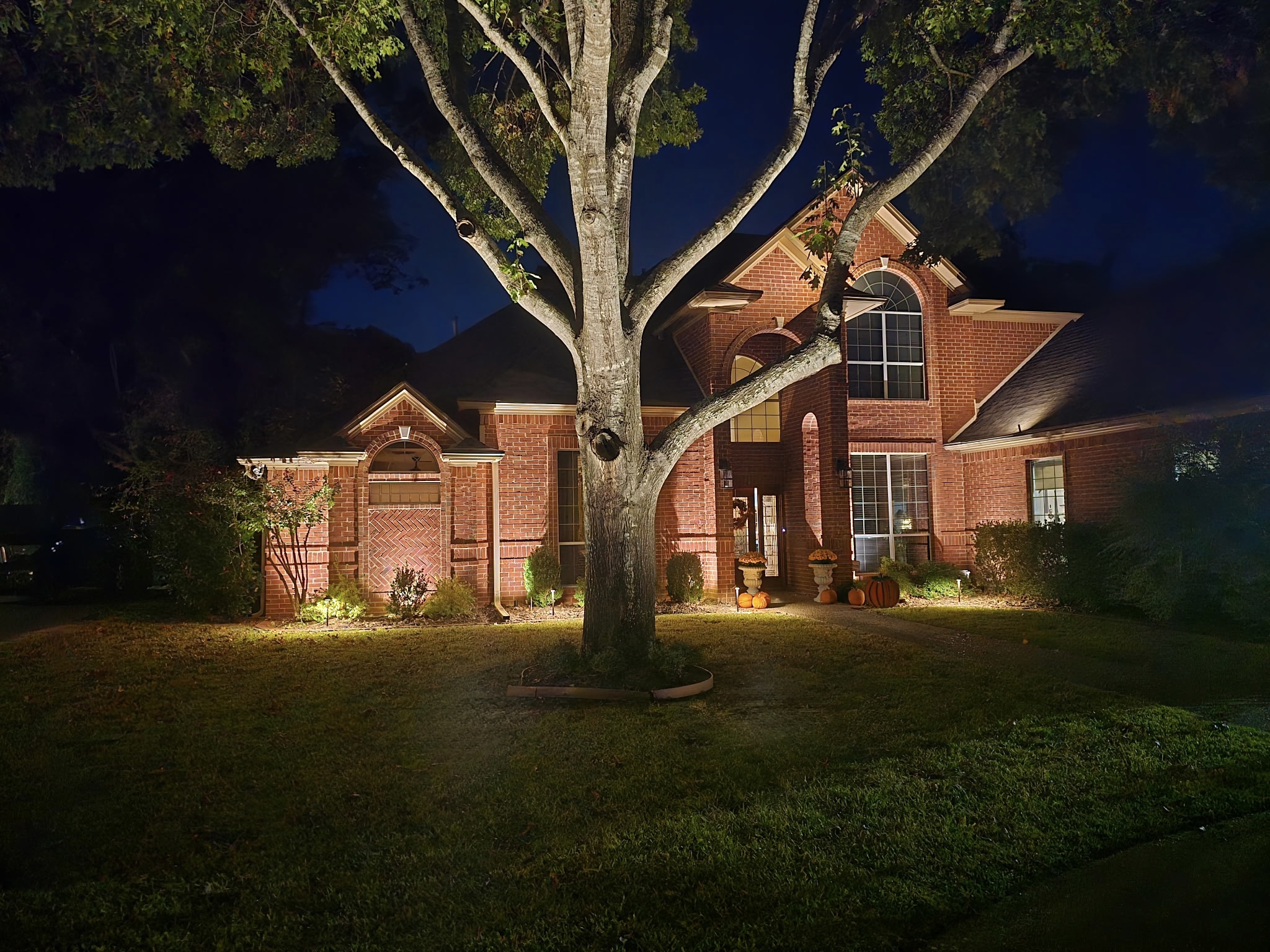 Elegant Front Yard Lighting Design in Tyler, TX