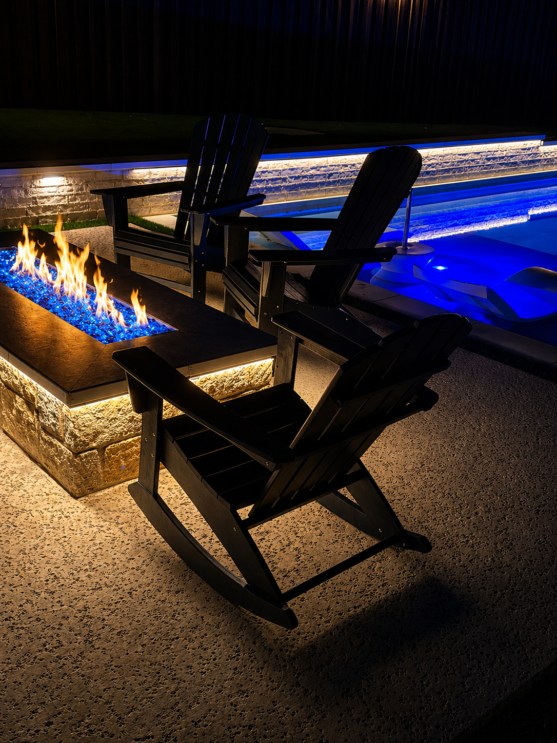 Custom Backyard Lighting: Putting Green, Pool, and Firepit Design